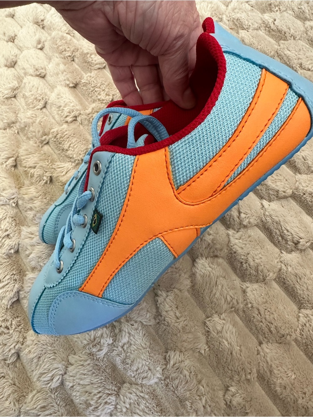 Rio Soul Women's Brazilian Dance Shoes Blue and Orange Lace-Up Sneakers Sz 8.5 - Picture 6 of 11